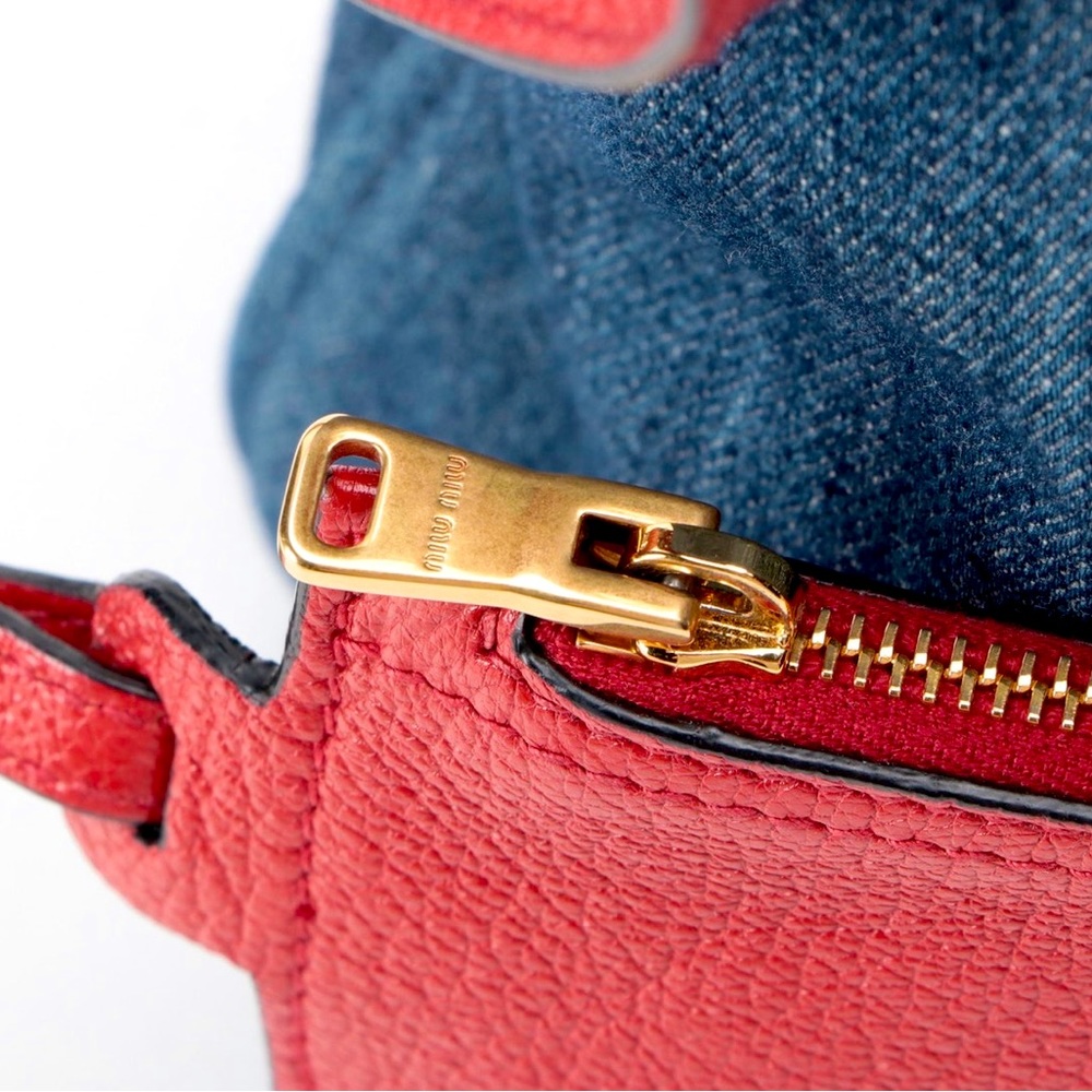 Miu Miu Denim and Leather Flowers Handbag with Matching Wallet - Picture 12 of 16